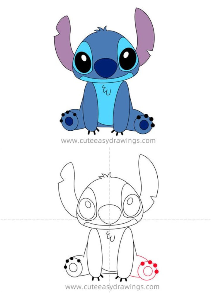 Easy Stitch Drawing Ideas How To Draw Stitch