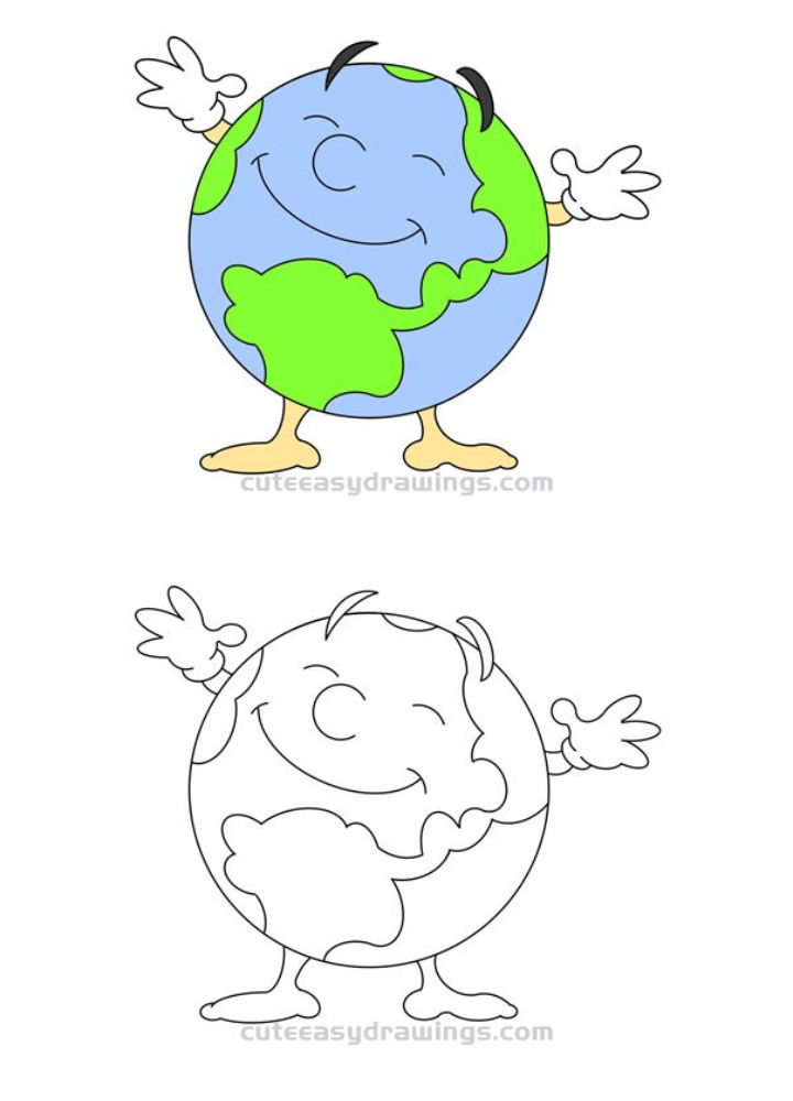 Easy Earth Drawing Ideas How To Draw Earth Blitsy Nbkomputer