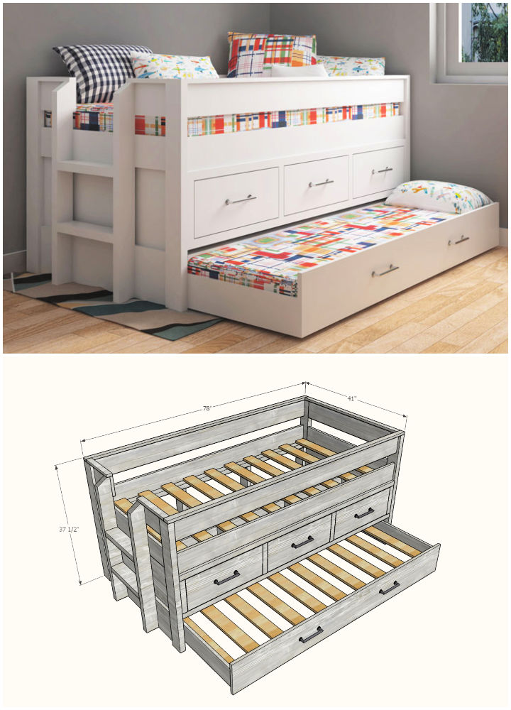 DIY Trundle Bed (25 Free Plans) Blitsy