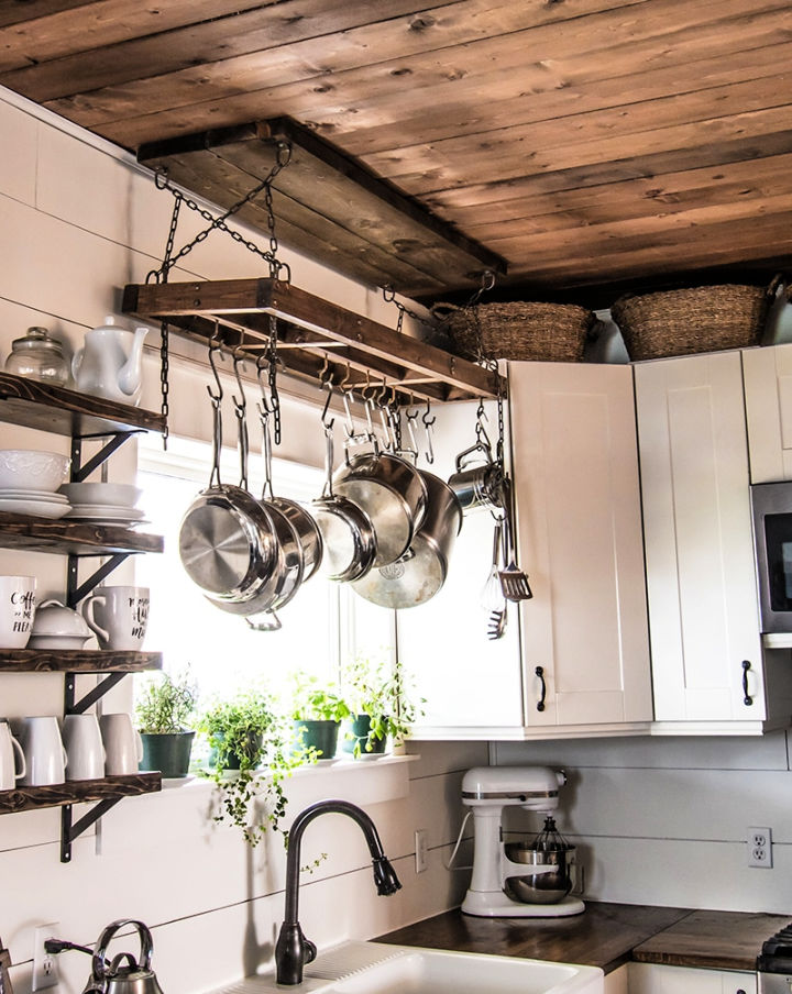 25 DIY Hanging Pot Rack Ideas for Your Kitchen Blitsy