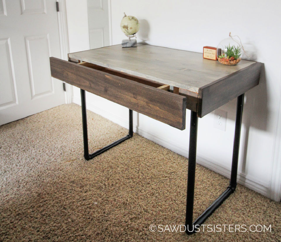 25 Industrial Inspired DIY Pipe Desk Plans with Shelves