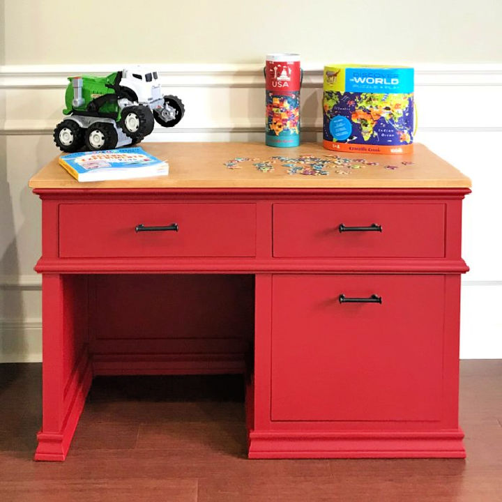 25 DIY Kids Desk Plans And Ideas To Build Your Own   DIY Childrens Desk With Storage 