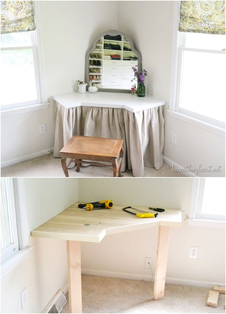 25 Homemade DIY Makeup Vanity Plans DIY Vanity Table Ideas