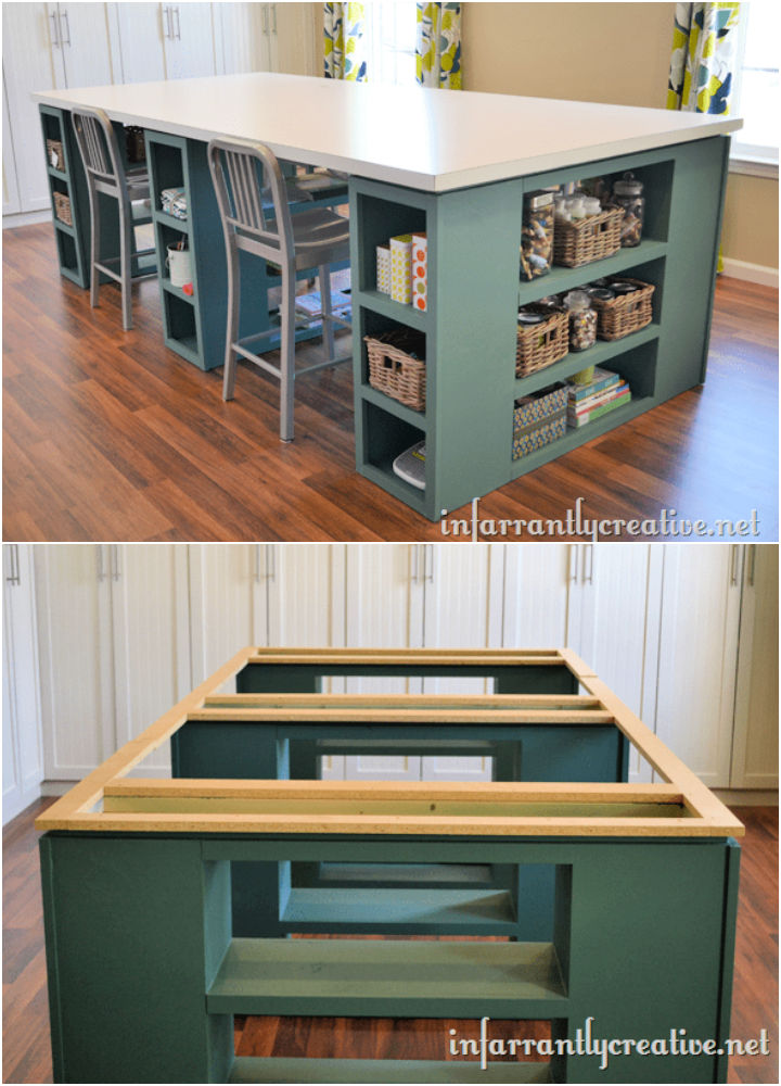 25 DIY Craft Table Ideas With Storage And Easy To Build Blitsy   Large Craft Table With Storage 