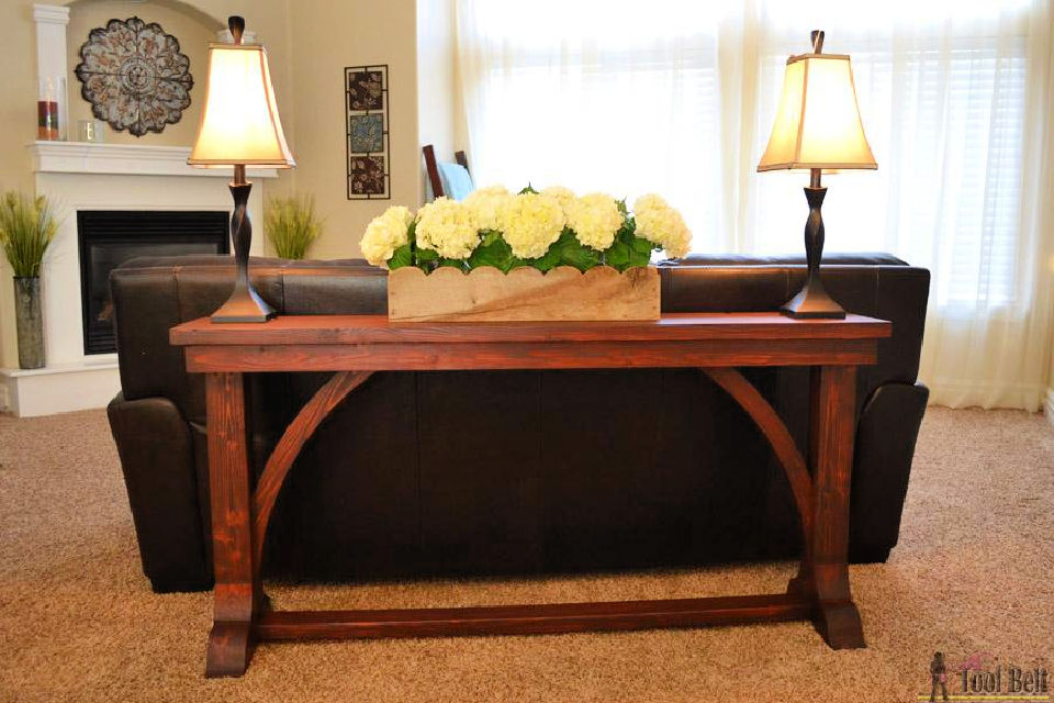 25 DIY Sofa Table Plans to Build your own Behind Couch Table