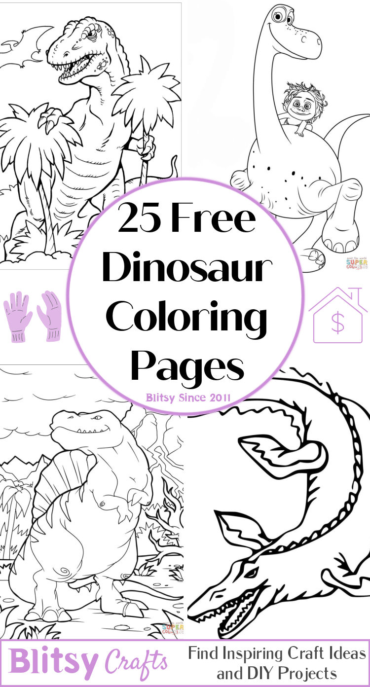 25 Free Dinosaur Coloring Pages for Kids and Adults