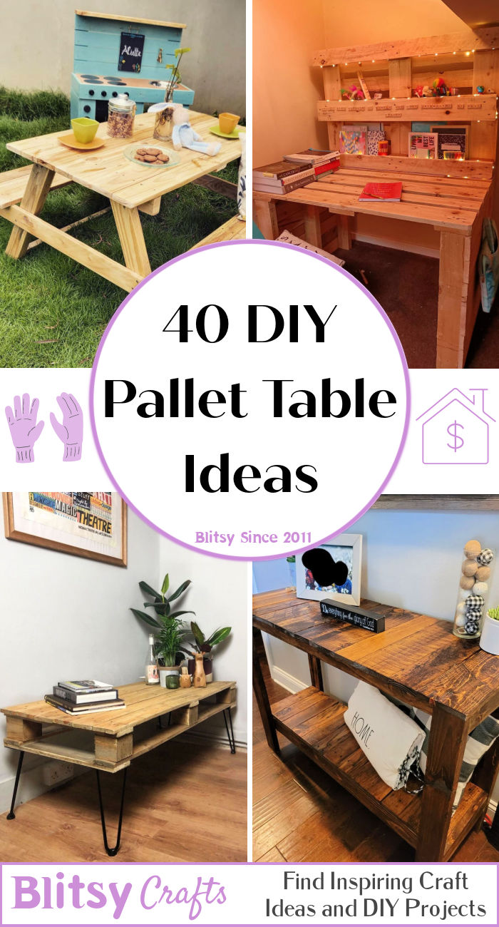 40 Simple Wood Pallet Table Plans and Ideas to DIY Blitsy