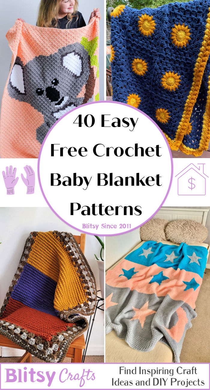 40 Free Crochet Baby Blanket Patterns (Easy PDF Pattern)