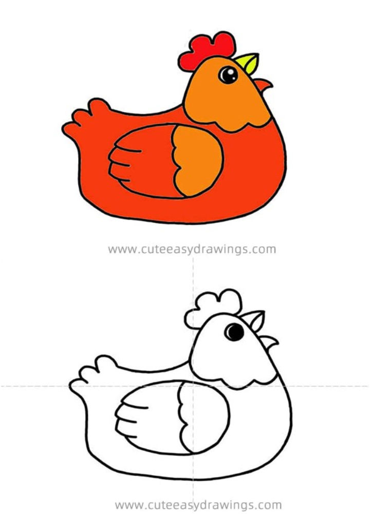 25 Easy Chicken Drawing Ideas - How to Draw a Chicken