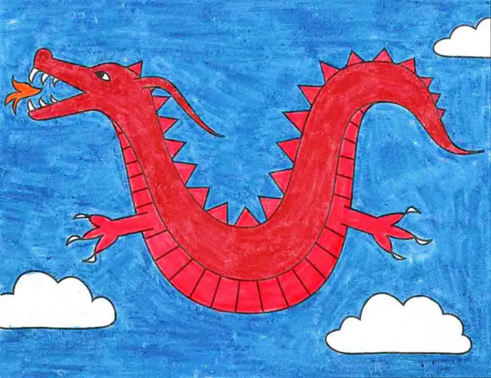 30 Easy Dragon Drawing Ideas - How To Draw A Dragon - Blitsy