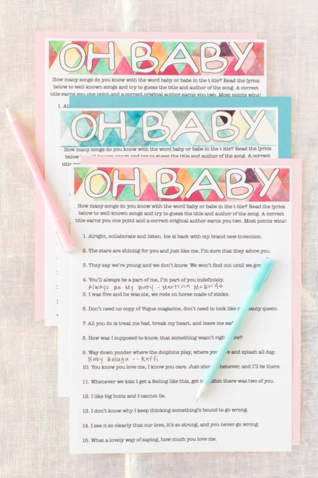 20 Free Baby Shower Game Printables - Blitsy