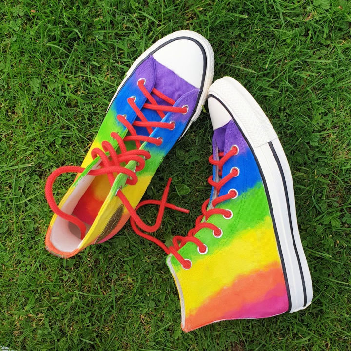 Rainbow Tie Dye Print Men's Low Top Shoes