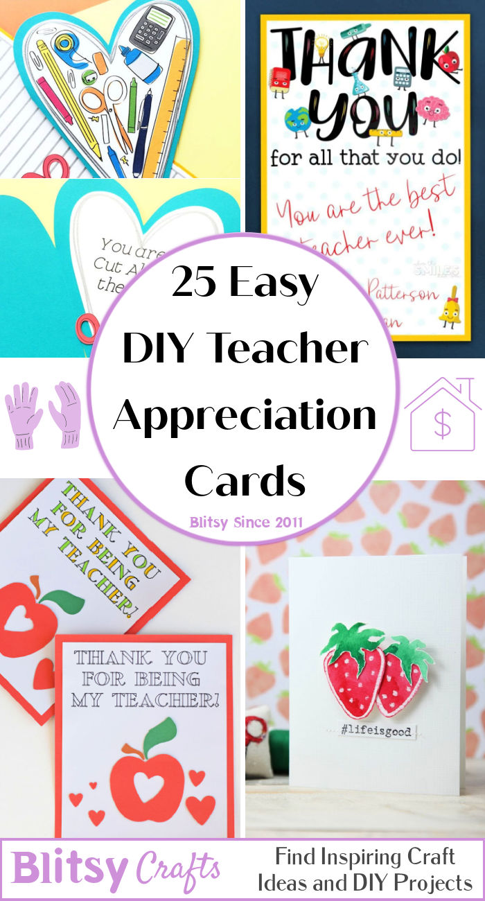 25 DIY Teacher Appreciation Cards - Teacher Card Ideas