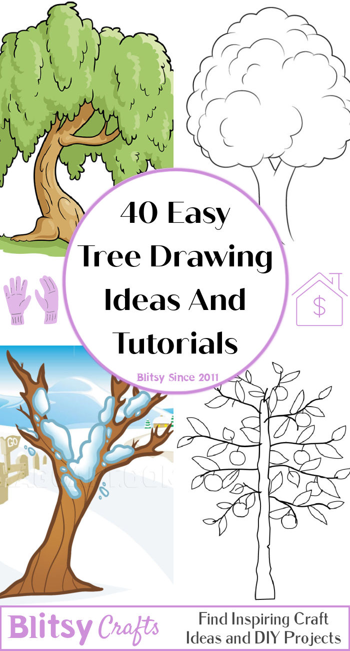 40 Easy Tree Drawing Ideas - How To Draw A Tree - Blitsy