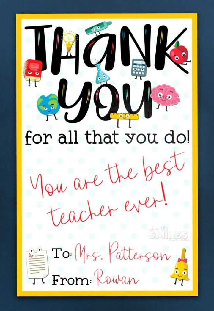 25 DIY Teacher Appreciation Cards - Teacher Card Ideas