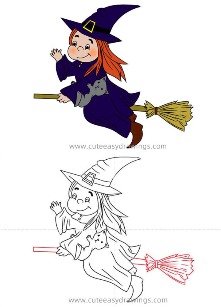 20 Easy Witch Drawing Ideas How To Draw A Witch Blitsy 3047