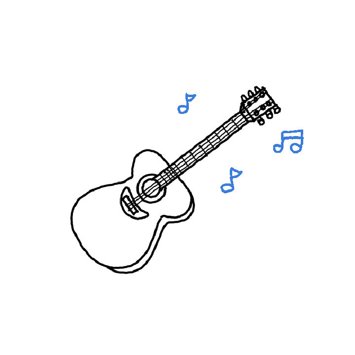 20 Easy Guitar Drawing Ideas - How To Draw A Guitar - Blitsy