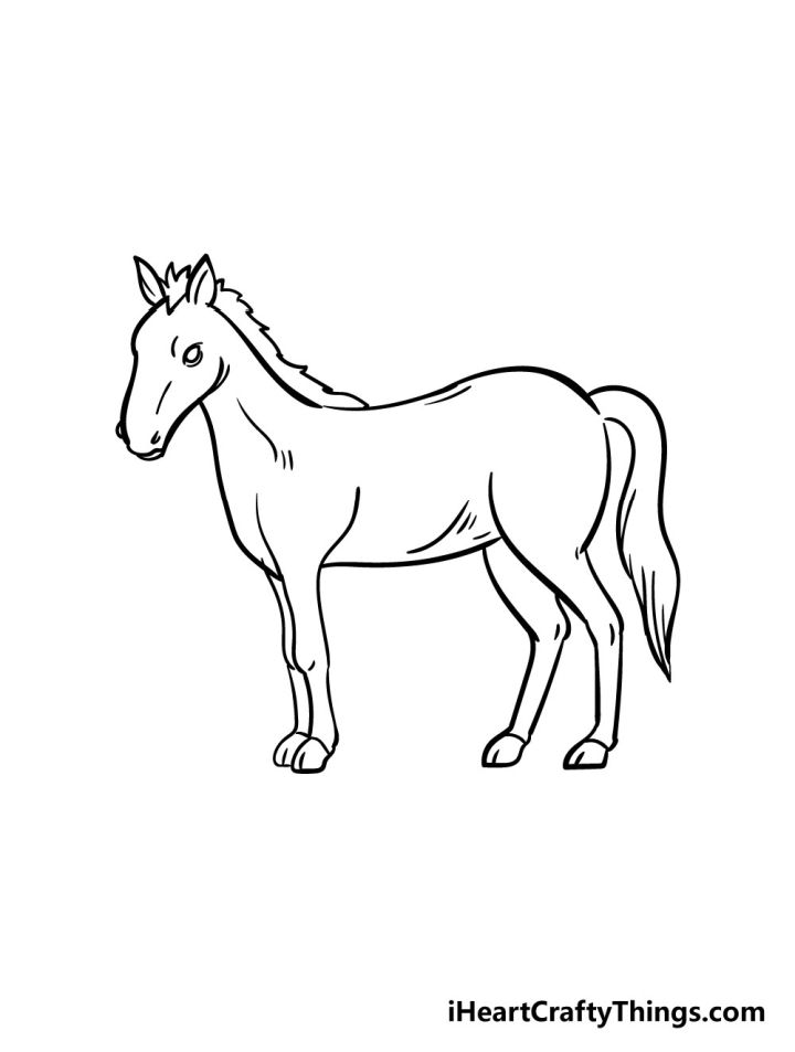 25 Easy Horse Drawing Ideas - How To Draw A Horse - Blitsy