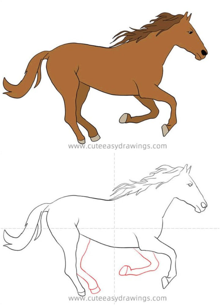 25 Easy Horse Drawing Ideas - How To Draw A Horse - Blitsy