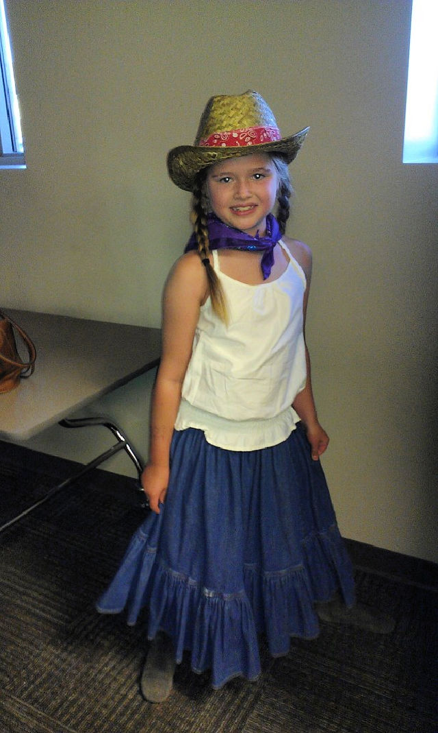 20 DIY Cowgirl Costume Ideas For Halloween 2024 Blitsy   Upcycling Denim Cowgirl Skirt Costume 