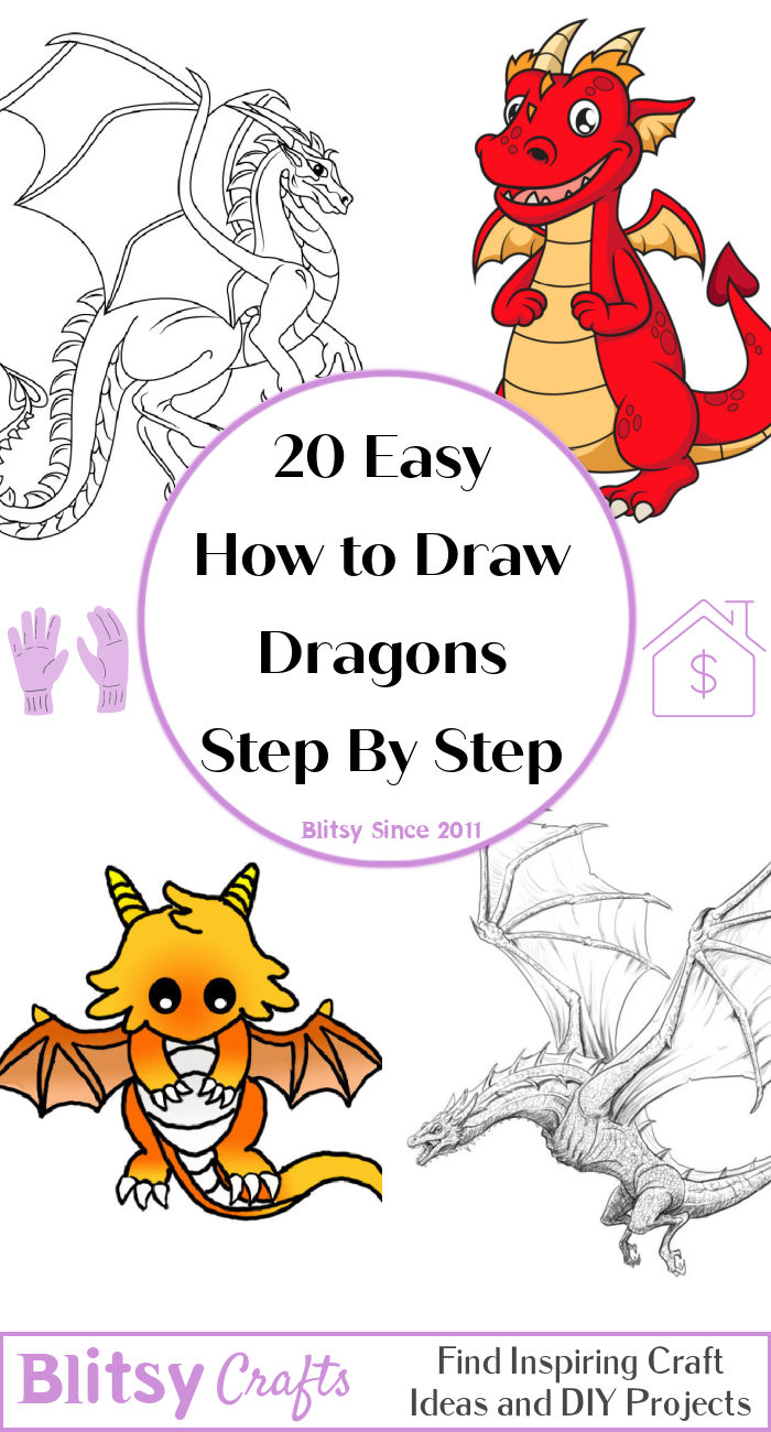 30 Easy Dragon Drawing Ideas - How To Draw A Dragon - Blitsy