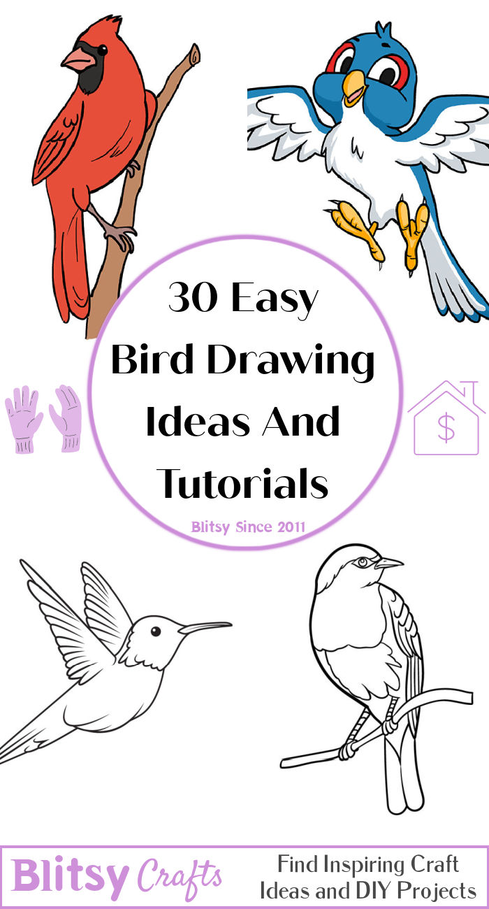 30 Easy Bird Drawing Ideas - How To Draw A Bird - Blitsy