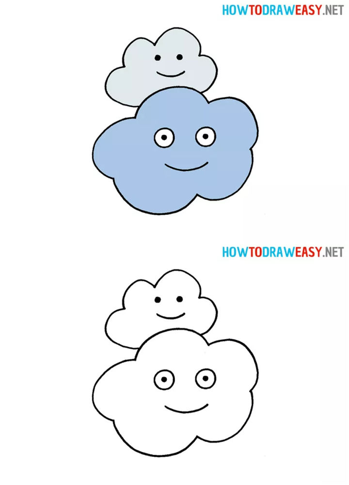 Easy Cloud Drawing Ideas How To Draw A Cloud Blitsy