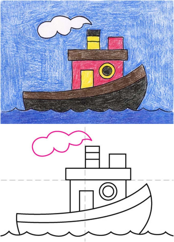 20 Easy Boat Drawing Ideas - How to Draw a Boat - Blitsy