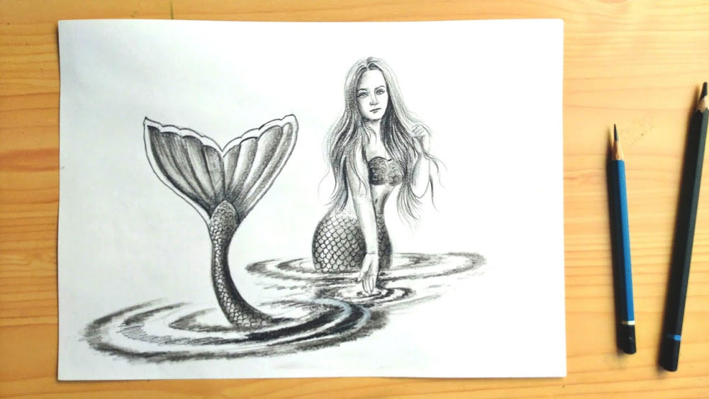 Easy Mermaid Drawing Ideas How To Draw A Mermaid