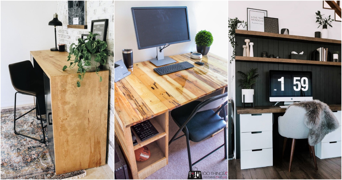 25 Diy Computer Desk Ideas And Plans To, Homemade Wooden Desk Ideas