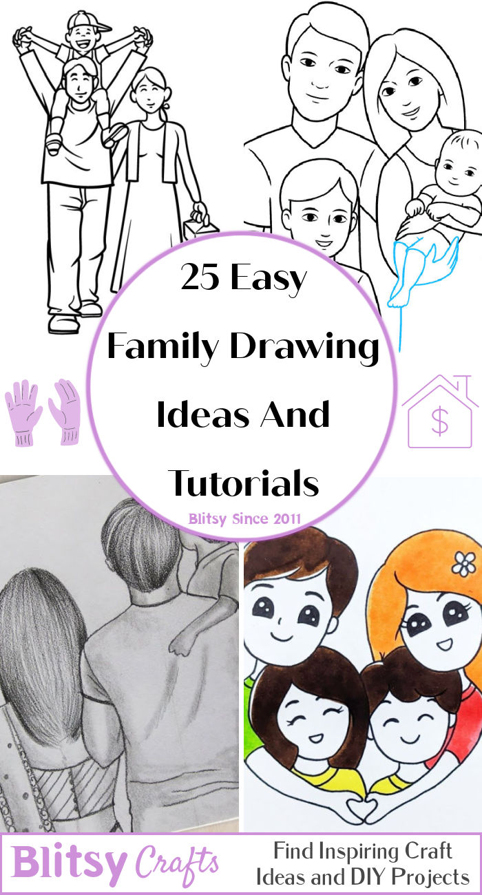 25 Easy Family Drawing Ideas Cute Family Sketch and Art