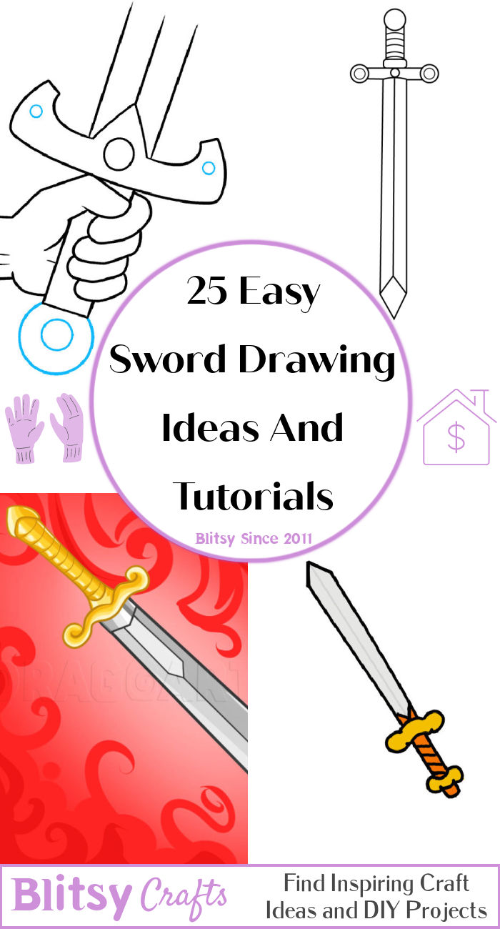 25 Easy Sword Drawing Ideas - How to Draw a Sword - Blitsy