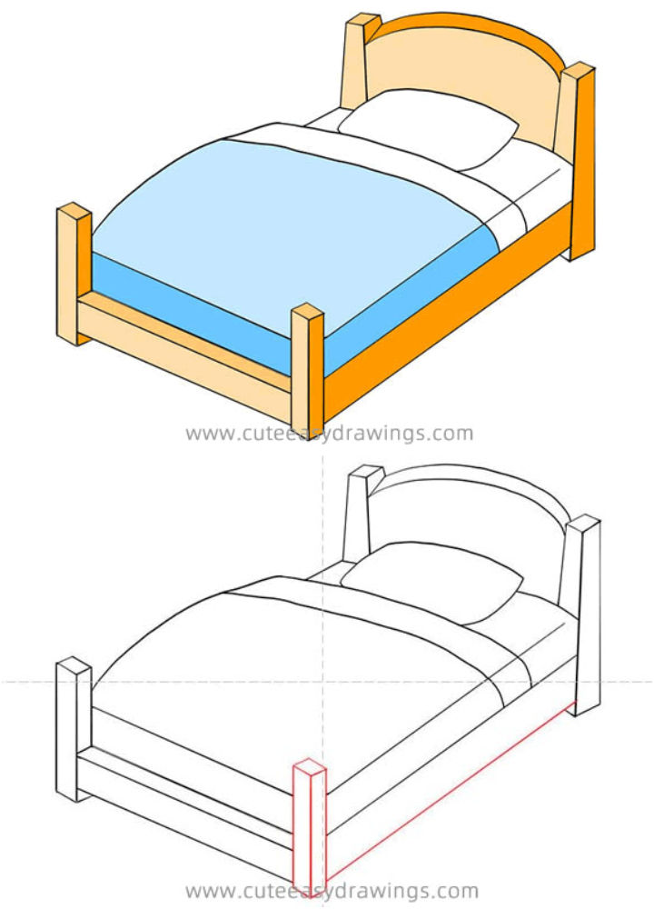 25 Easy Bed Drawing Ideas How - Bed Drawing For Elementary School Students