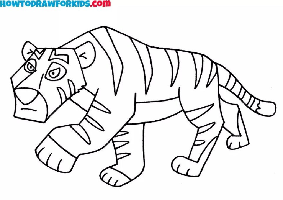 25 Easy Tiger Drawing Ideas - How to Draw a Tiger - Blitsy