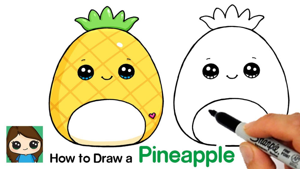 25 Easy Pineapple Drawing Ideas How to Draw a Pineapple