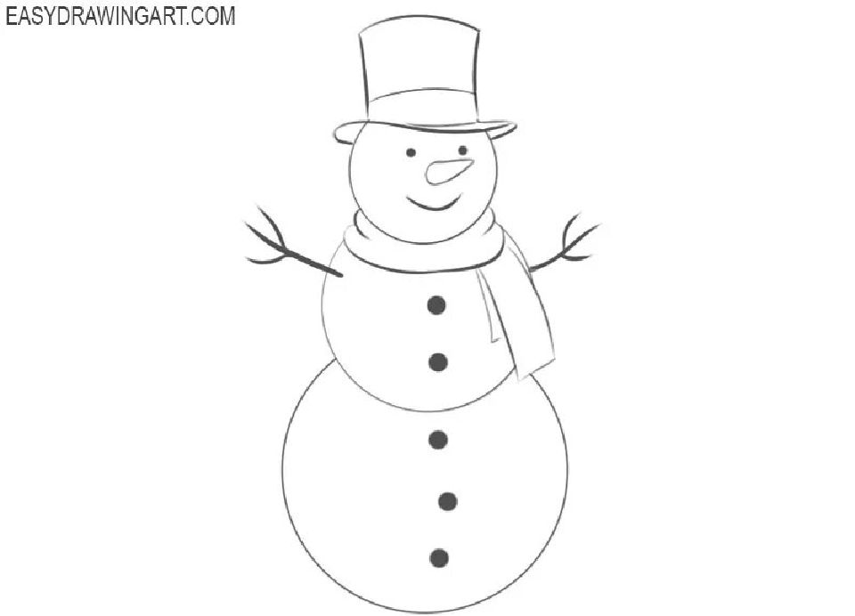 25 Easy Snowman Drawing Ideas - How to Draw a Snowman