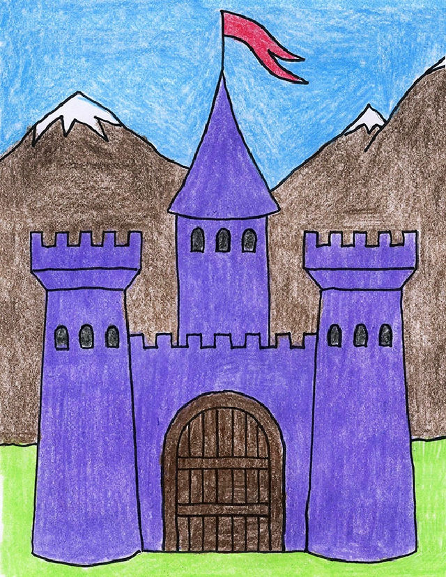 25 Easy Castle Drawing Ideas - How to Draw a Castle