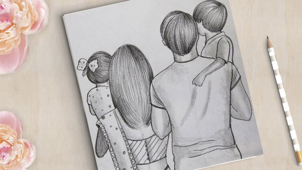 25 Easy Family Drawing Ideas - Cute Family Sketch and Art