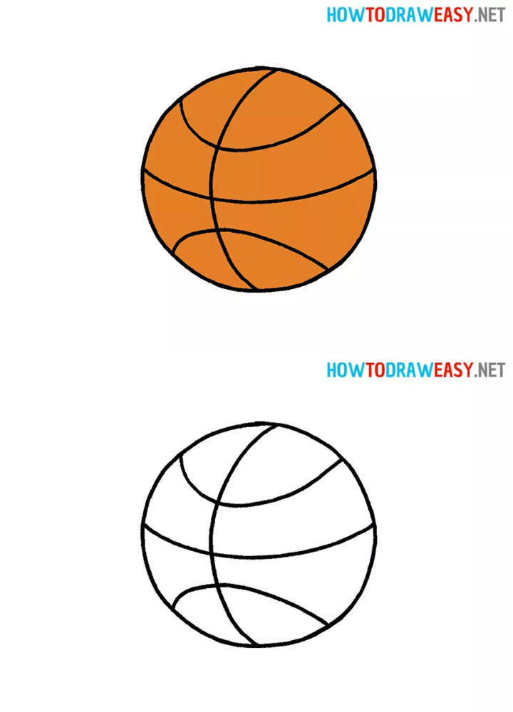 25 Easy Basketball Drawing Ideas - How to Draw a Basketball