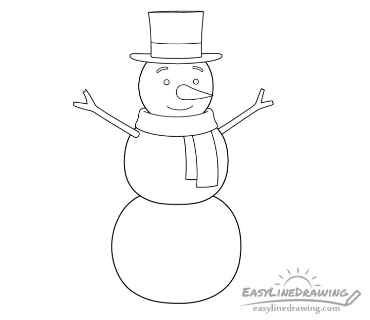 25 Easy Snowman Drawing Ideas - How to Draw a Snowman