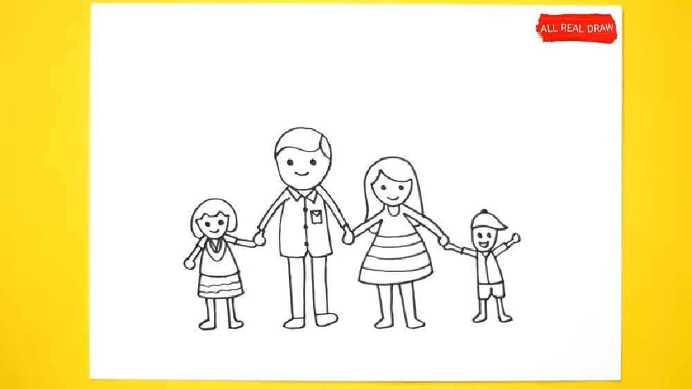 25 Easy Family Drawing Ideas Cute Family Sketch and Art