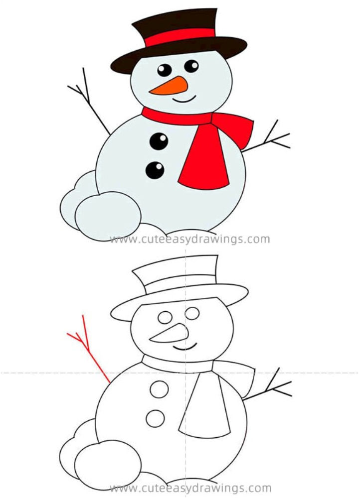 25 Easy Snowman Drawing Ideas How to Draw a Snowman
