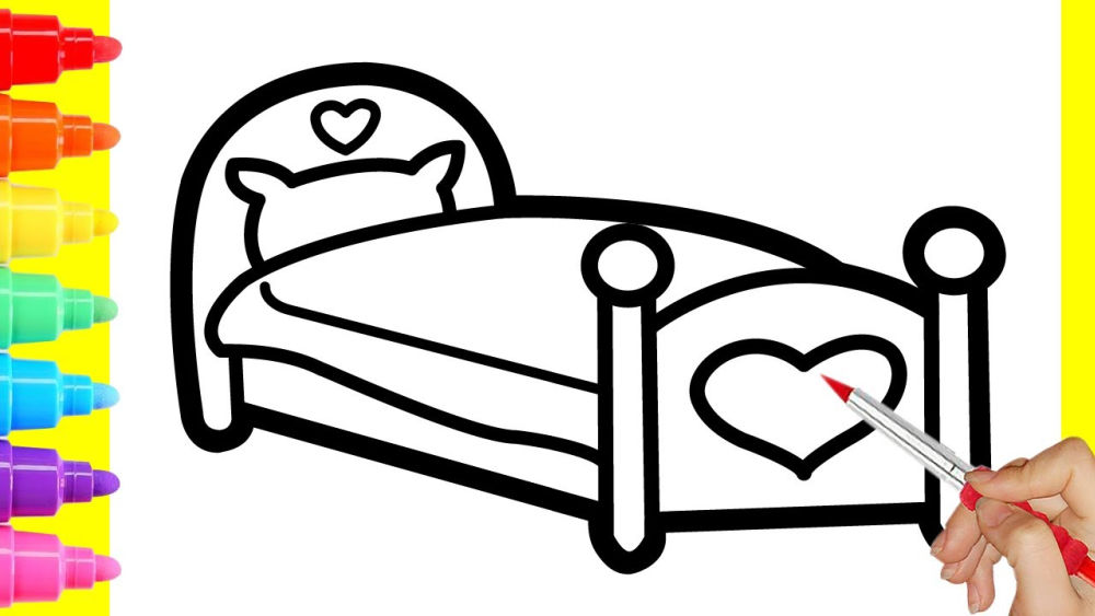 25 Easy Bed Drawing Ideas How - How To Draw A Bed For Children