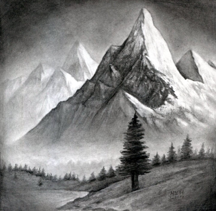 25 Easy Mountain Drawing Ideas - How to Draw a Mountain