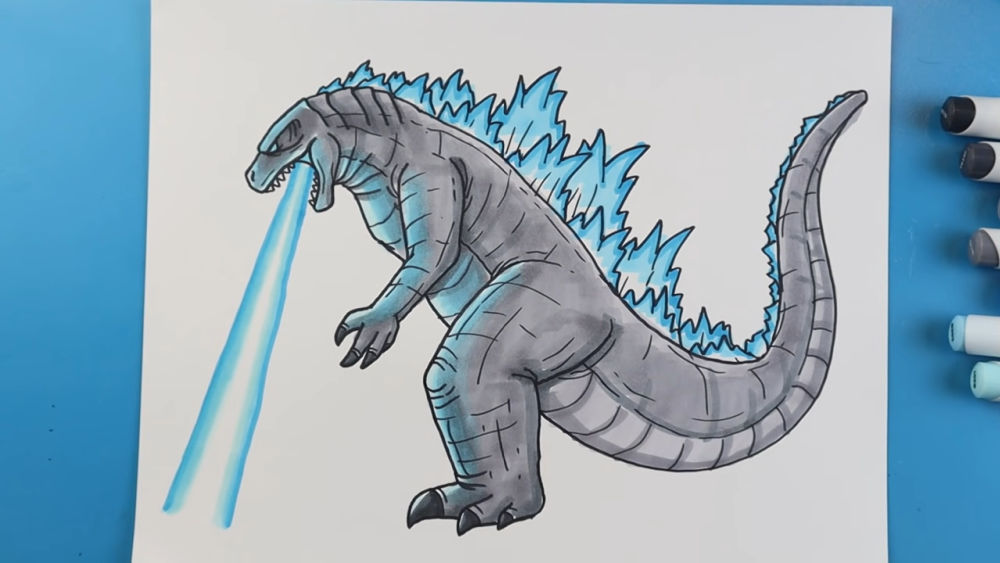 How To Draw Godzilla Easy Cute | Rainyweathers