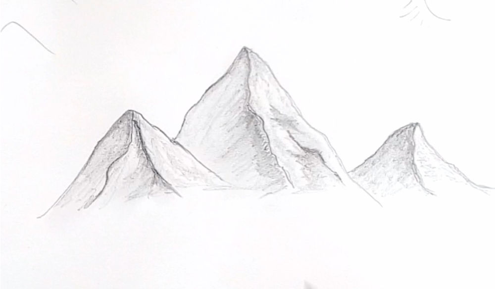 25 Easy Mountain Drawing Ideas - How to Draw a Mountain