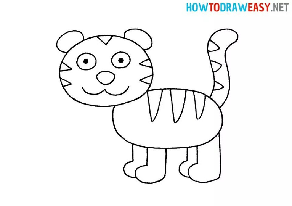 25 Easy Tiger Drawing Ideas - How to Draw a Tiger - Blitsy