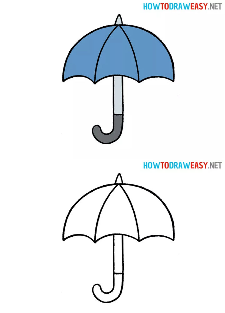 15 Easy Umbrella Drawing Ideas - How to Draw an Umbrella