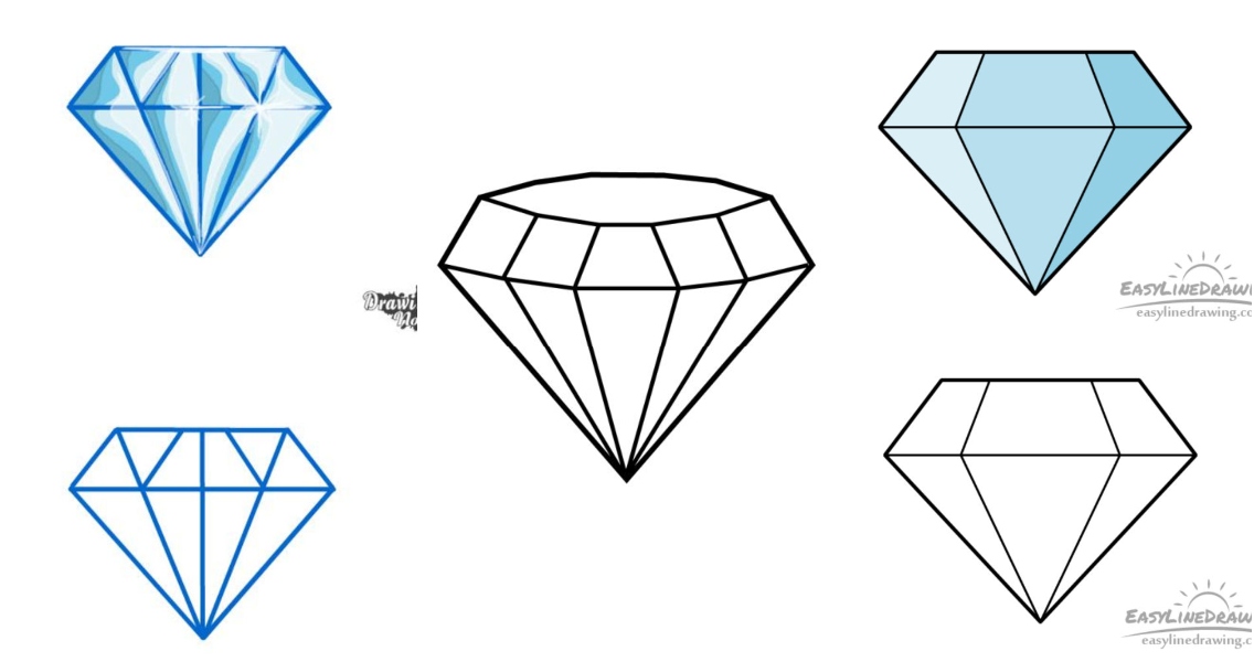 easy diamond drawing ideas tutorials