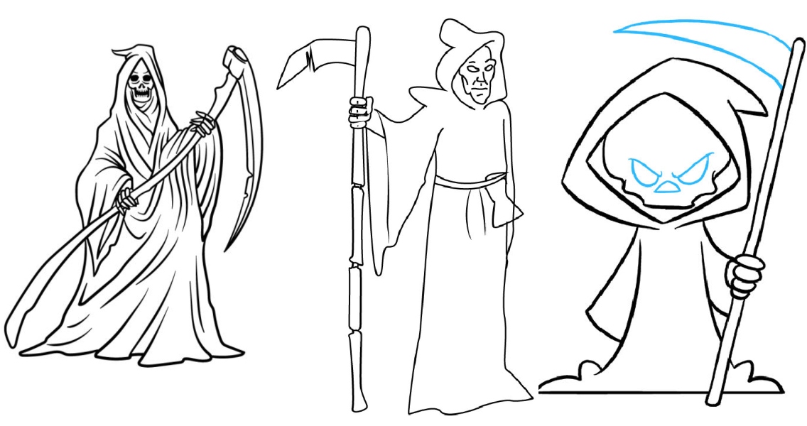 How to Draw the Grim Reaper - Really Easy Drawing Tutorial